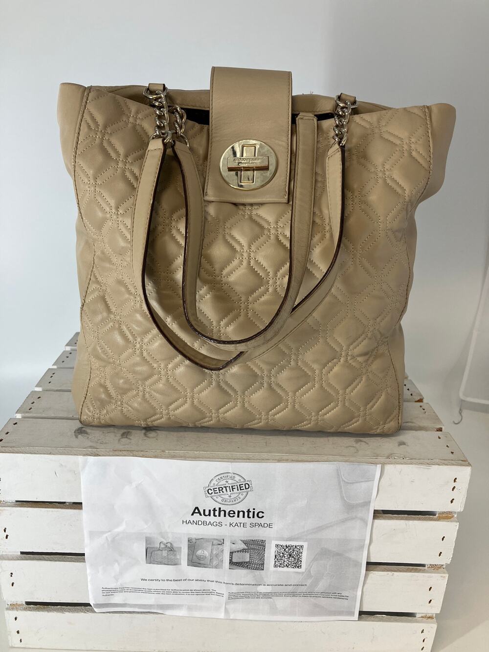 KATE SPADE LARGE QUILTED SMOOTH LEATHER SHOULDER BAG ASIS